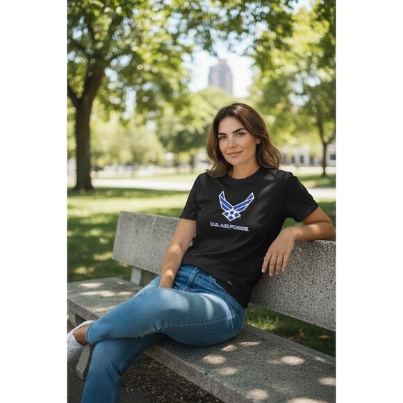 Bayside Men's/Unisex 2XL Black U.S. Air Force Graphic T-Shirt Short Sleeve NEW - Picture 4 of 7